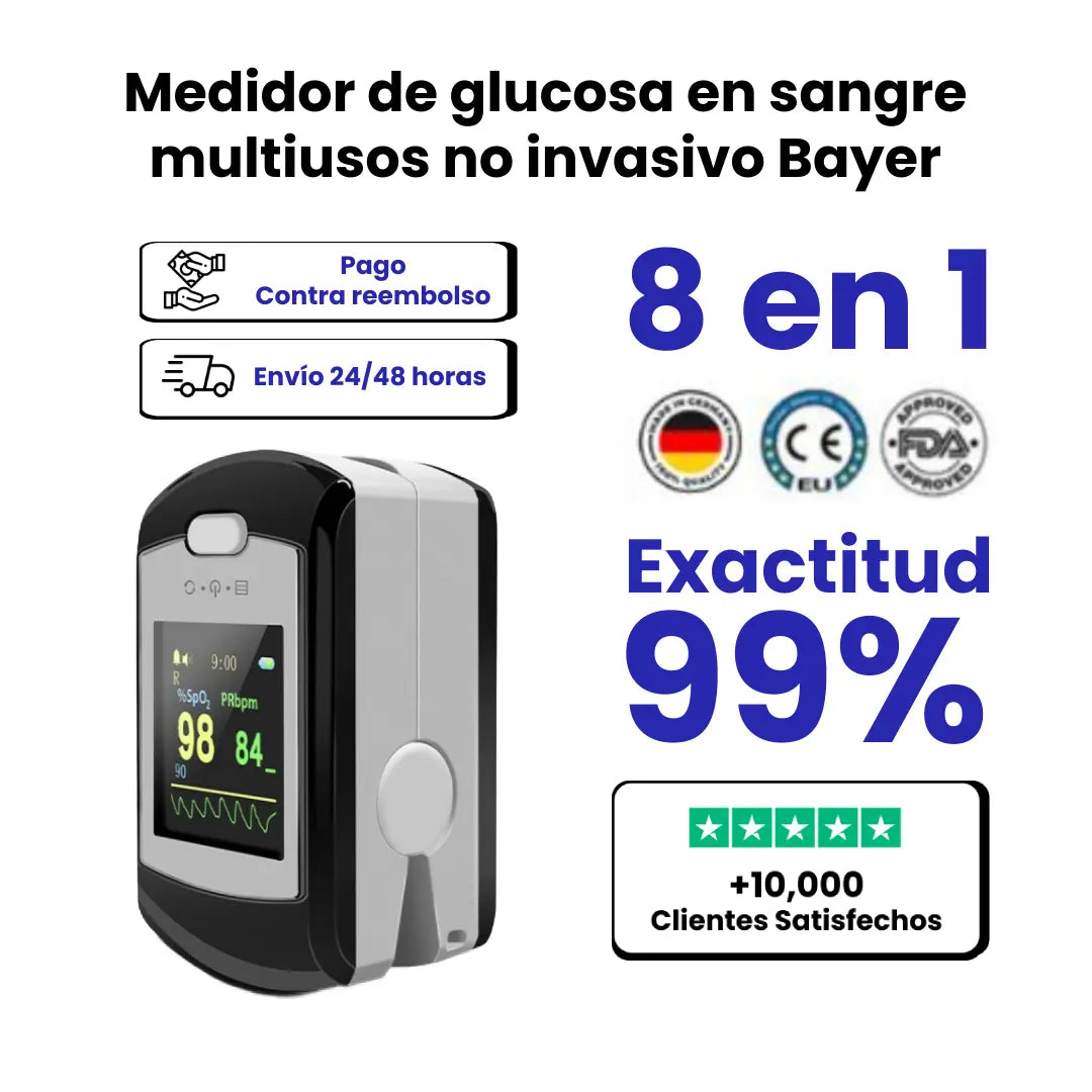 Medidor De Glucosa En Sangre No Invasivo Bayer (Medición De 5 Segundos/99% De Precisión)